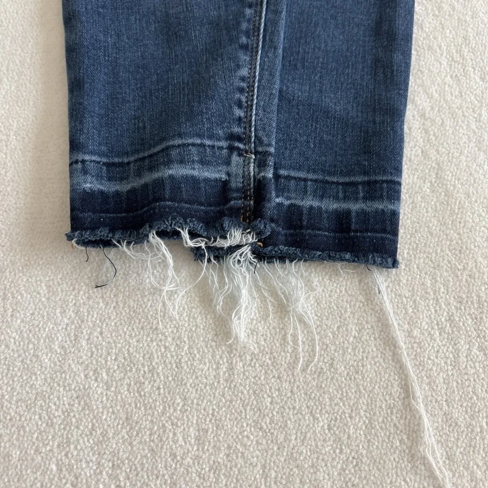 Spanx Pull On Jeans Legging Womens XS Distressed Skinny Raw Edge Hem Slimming